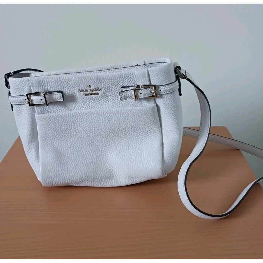 Kate Spade Holden Street Crossbody‎ Bag Pebbled Leather Ivory Satchel
